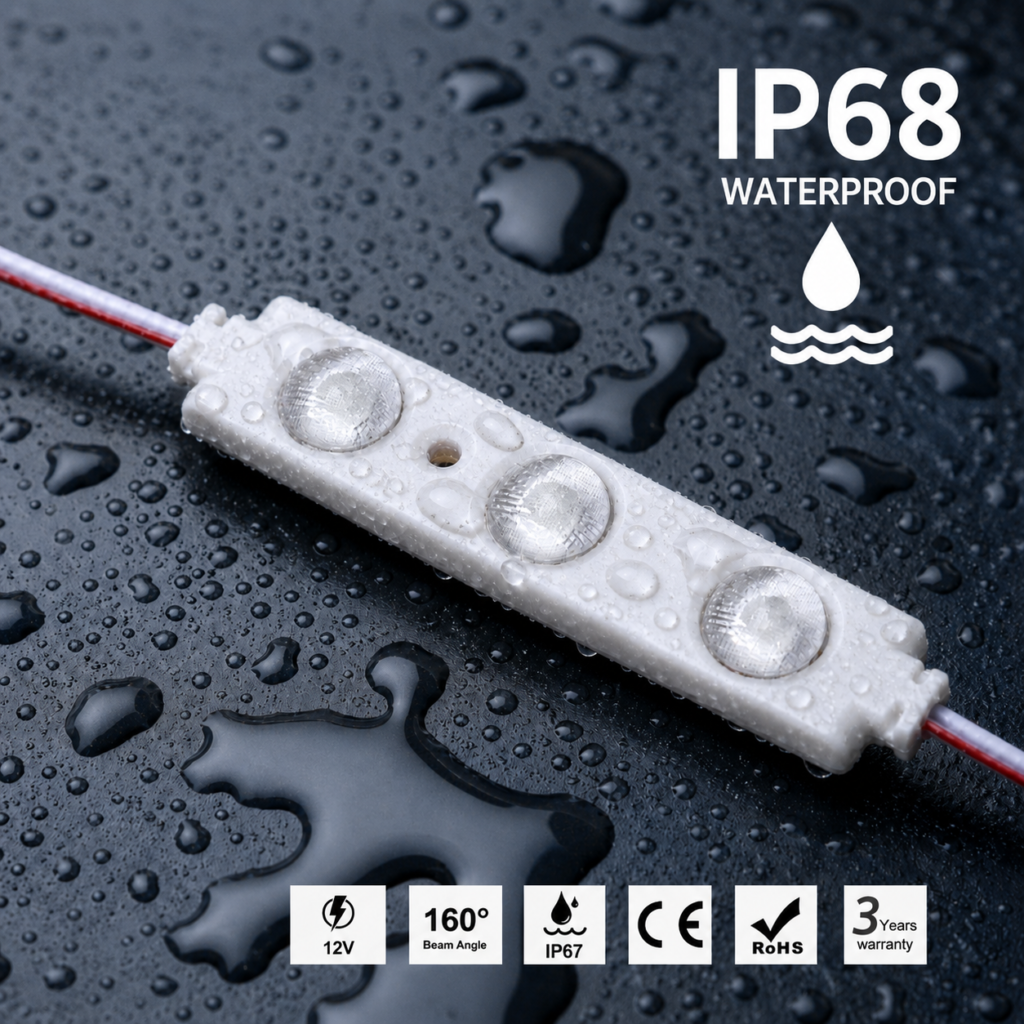 led module – 3 chip / 160° / 1.5w / 12v / 4000k / warm white / 3 year warranty