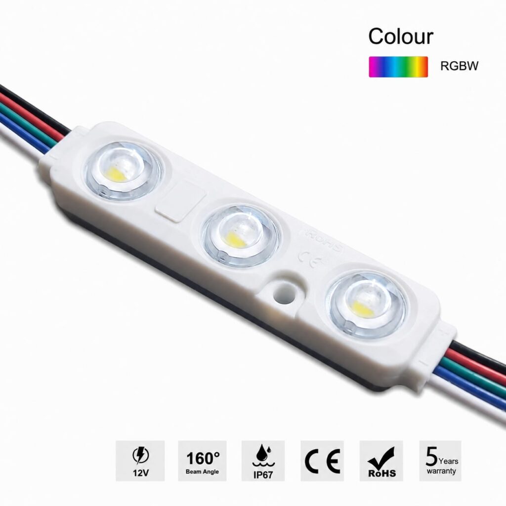 led module – 3 chip / 160° / 0.72w / 12v / rgbw / 3 year warranty