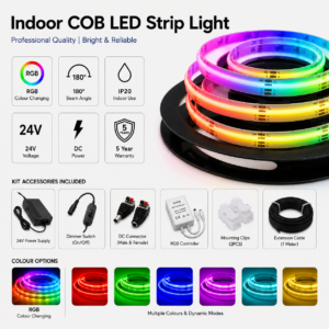 led cob strip light diy kits rgb / colour changing / living rooms / bedrooms / gaming setups / home bars / home theatres