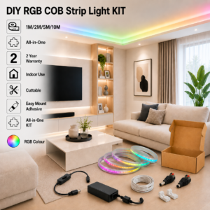 cob rgb led strip light diy kit | colour changing lighting for living rooms, bedrooms & gaming setups