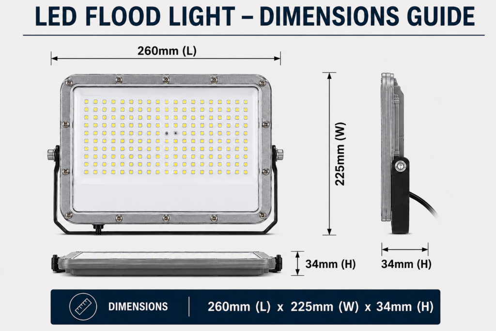 led flood light 100w premier coastal range / 11 000 lumens / area 300 m² / 6000k daylight / 120° angle