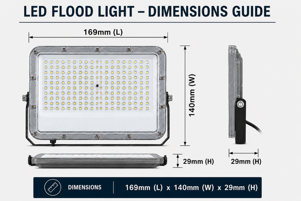 led flood light 20w premier coastal range / 2200 lumens / area 100 m² / 6000k daylight / 120° angle