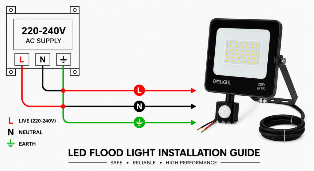led flood light / 30w / motion sensor / 3300lm / 6500k / 3 year warranty