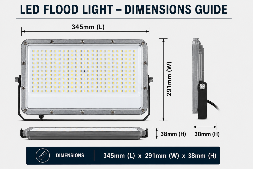 led flood light 200w premier coastal range / 22 000 lumens / area 500 m² / 6000k daylight / 120° angle