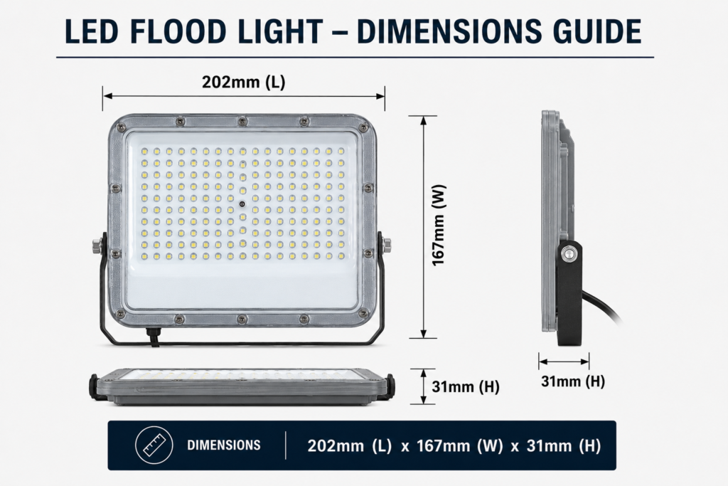 led flood light 50w premier coastal range / 5500 lumens / area 250 m² / 6000k daylight / 120° angle