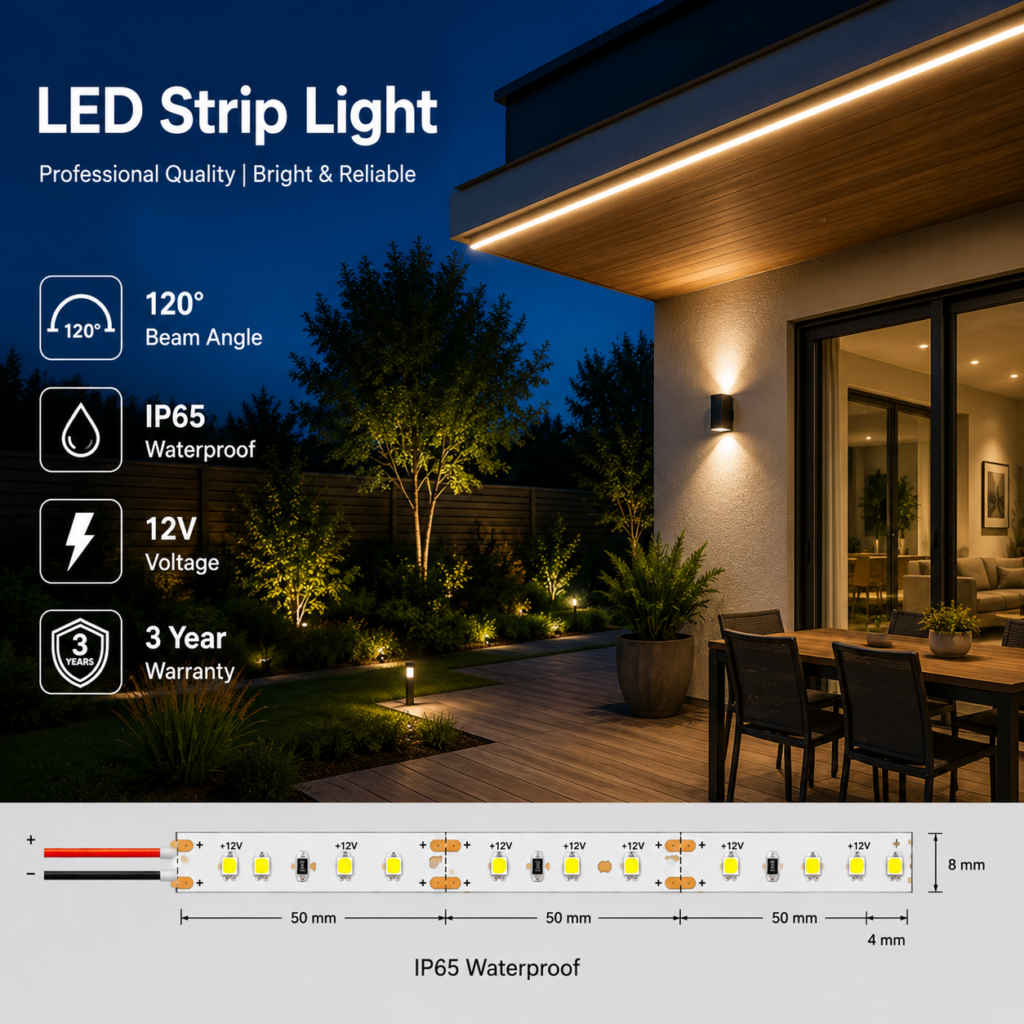 led strip lights / smd / 12v / 5.8w/m / 3000k / 4000k / 6000k / red / blue / green / ip65 / 3 year warranty