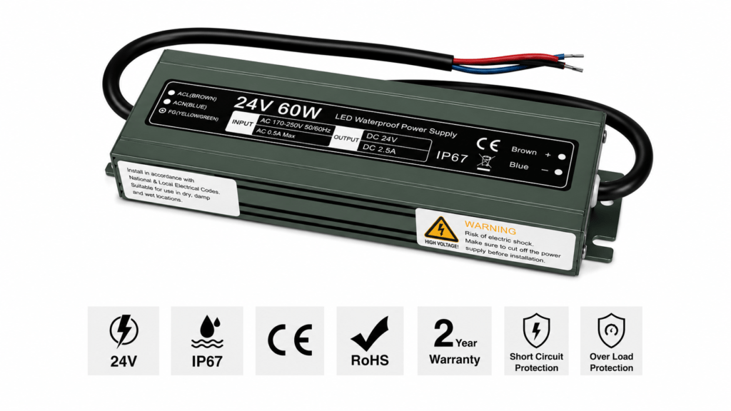 led power supply 60 watt 24 volt