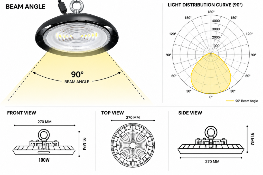 led hibay 100w prime g3 3cct range / 14 000lm / 3 year warranty