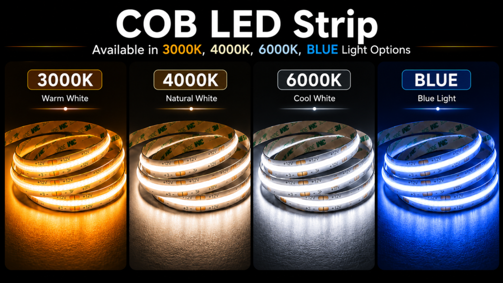 led strip lights / cob / 24v / 10w/m / warm / natural / cool white / ip20 / 3 year warranty