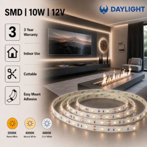 led strip lights / smd / 12v / 10w/m / 3000k / 4000k / 6000k / ip20 / 3 year warranty
