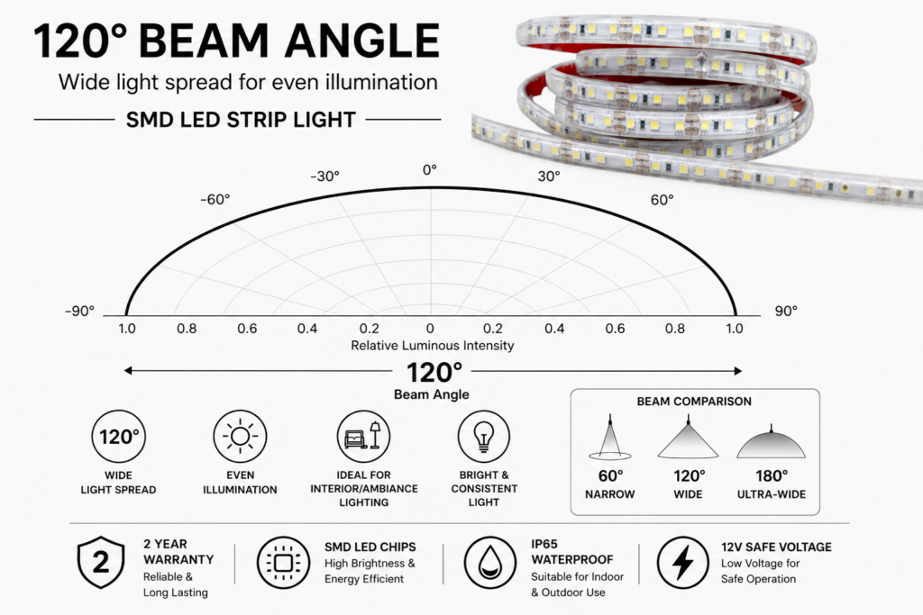 14.4w 12v ip65 outdoor strip light (10mm)