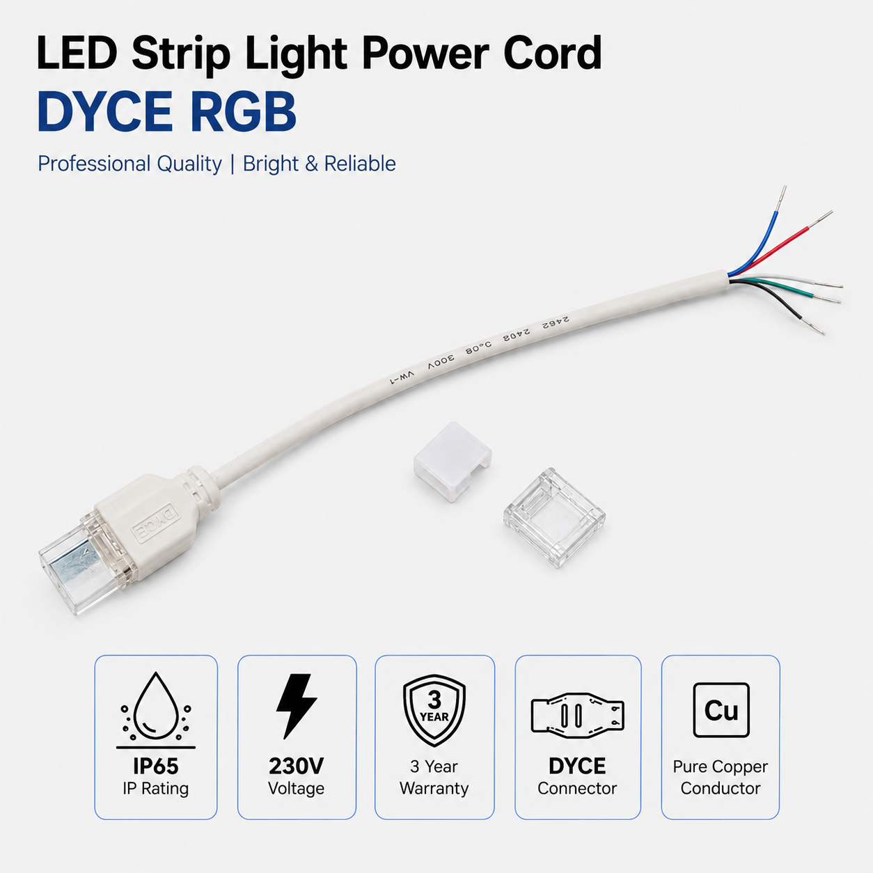 dyce rgb quick connector 10mm with 15cm wire