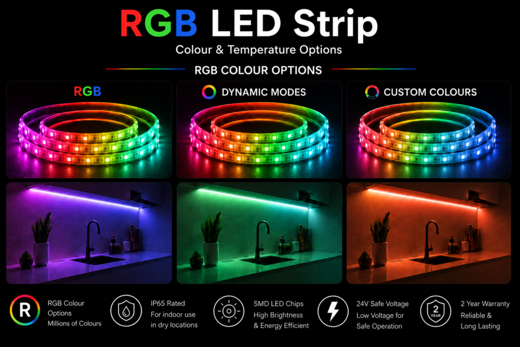 14.4w 24v ip65 outdoor rgb strip light