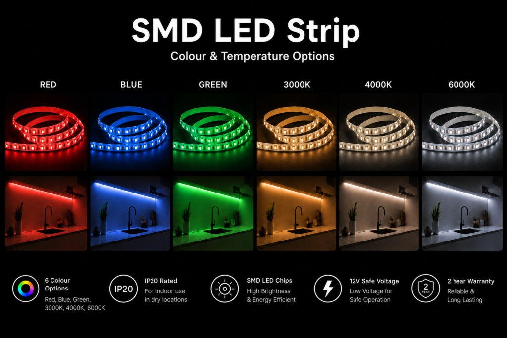 14.4w 12v ip20 strip light (10mm)