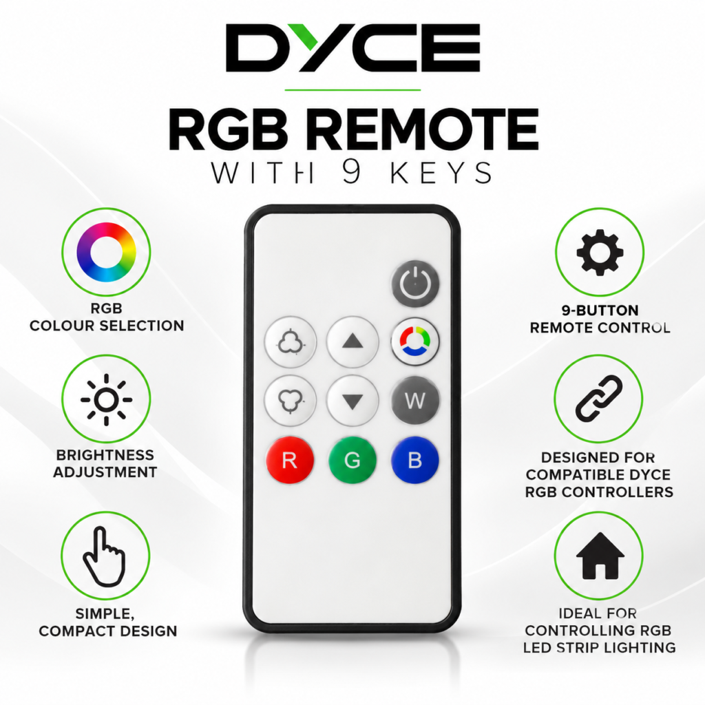 dyce rgb remote with 9 keys