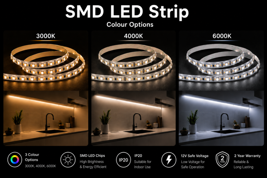 4.8w 12v ip20 strip light (8mm)