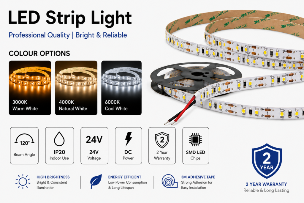 design series 12w/meter dc12v 2835 led strip light indoor
