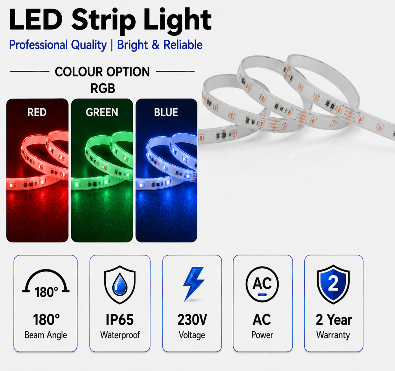 13w 230v ip65 dyce smd rgb strip light