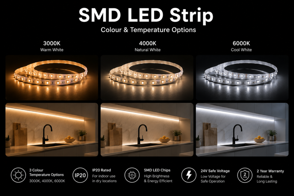 4.8w 24v ip20 strip light (8mm)