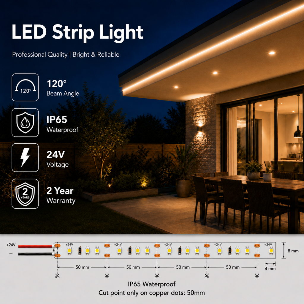 10w 24v ip65 outdoor strip light (10mm)