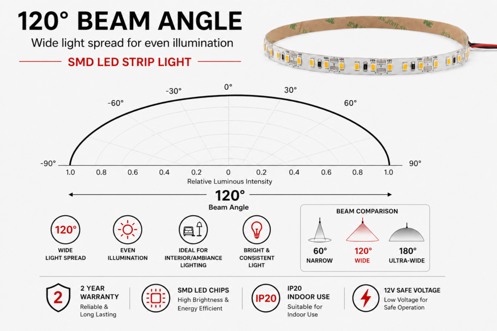 4.8w 12v ip20 strip light (8mm)