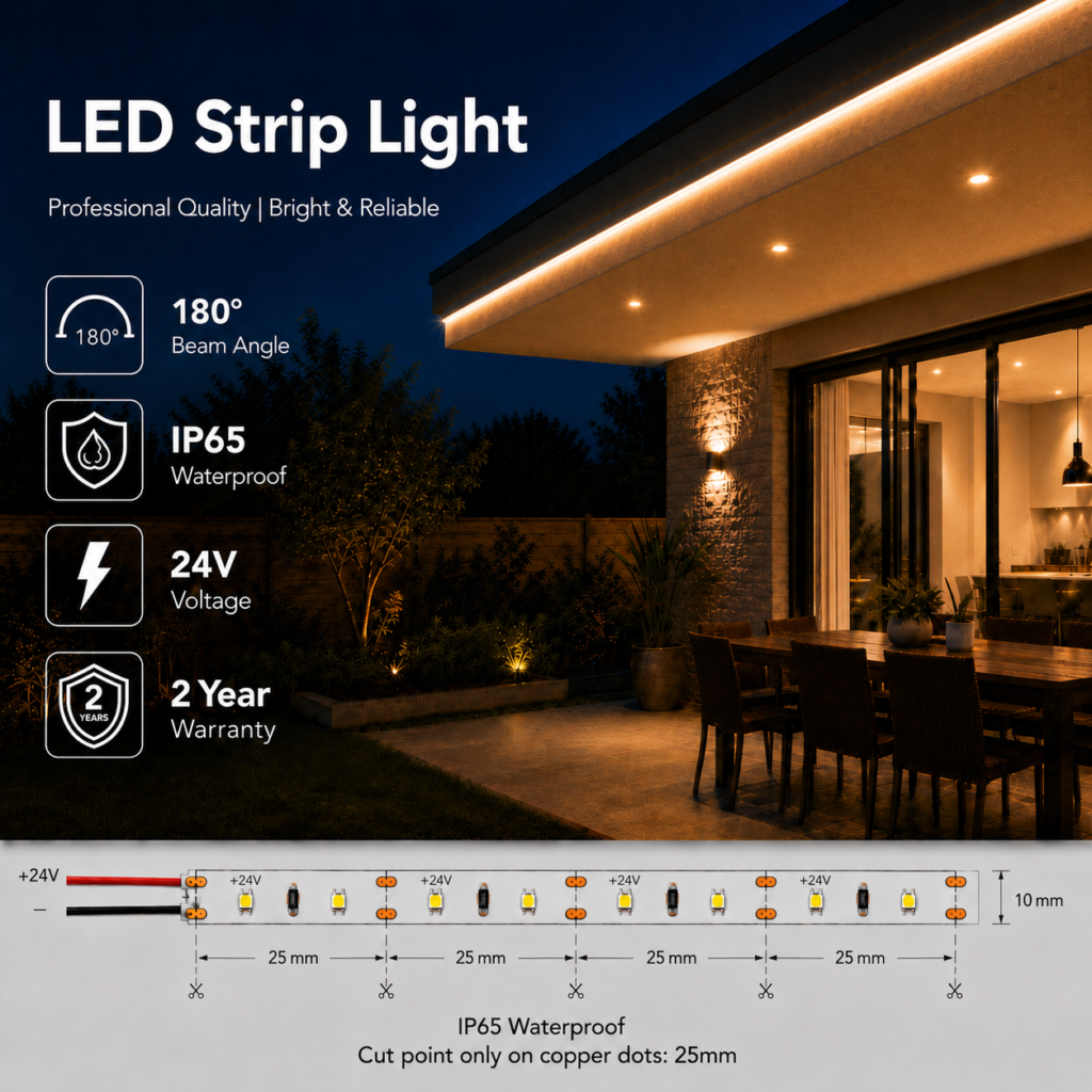 10w 24v ip65 dyce cob dotless strip light