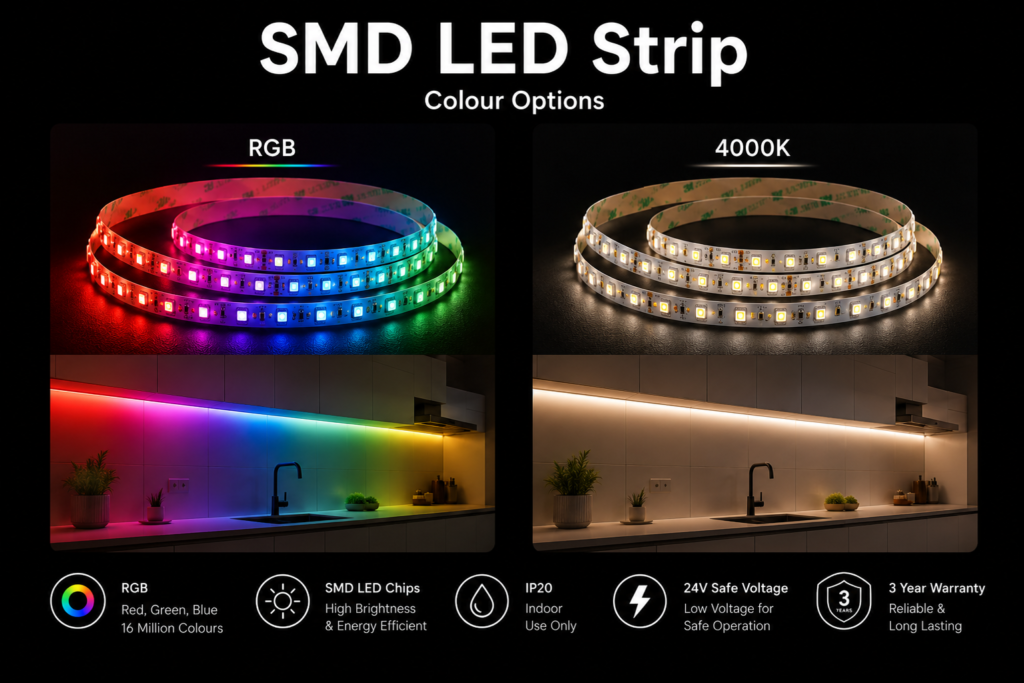 18w 24v ip20 strip light rgb+nw (10mm)