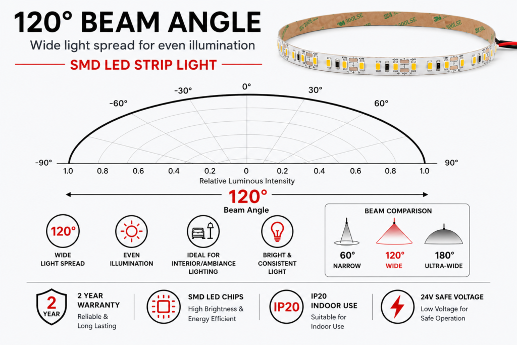 9.6w 24v ip20 strip light (8mm)