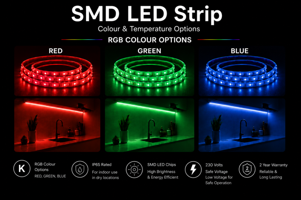 13w 230v ip65 dyce smd rgb strip light