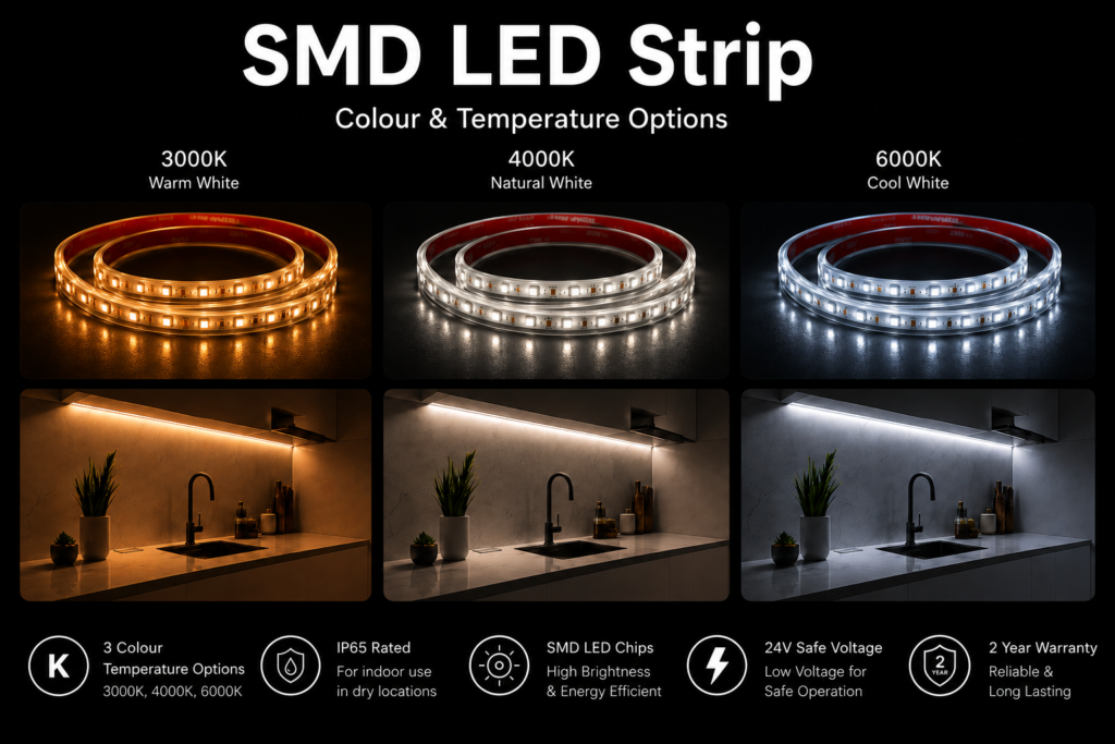 4.8w 24v ip65 outdoor strip light (8mm)