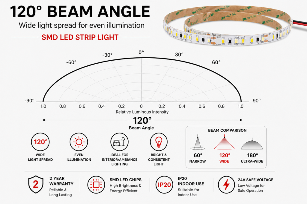 4.8w 24v ip20 strip light (8mm)