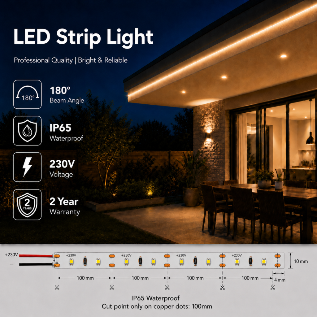 13w 230v ip65 dyce smd rgb strip light