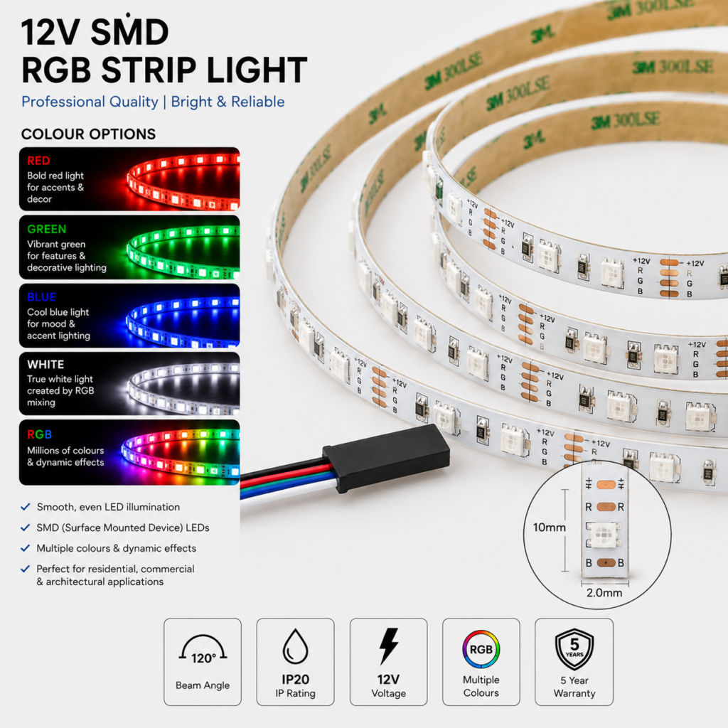 12v smd rgb colour changing