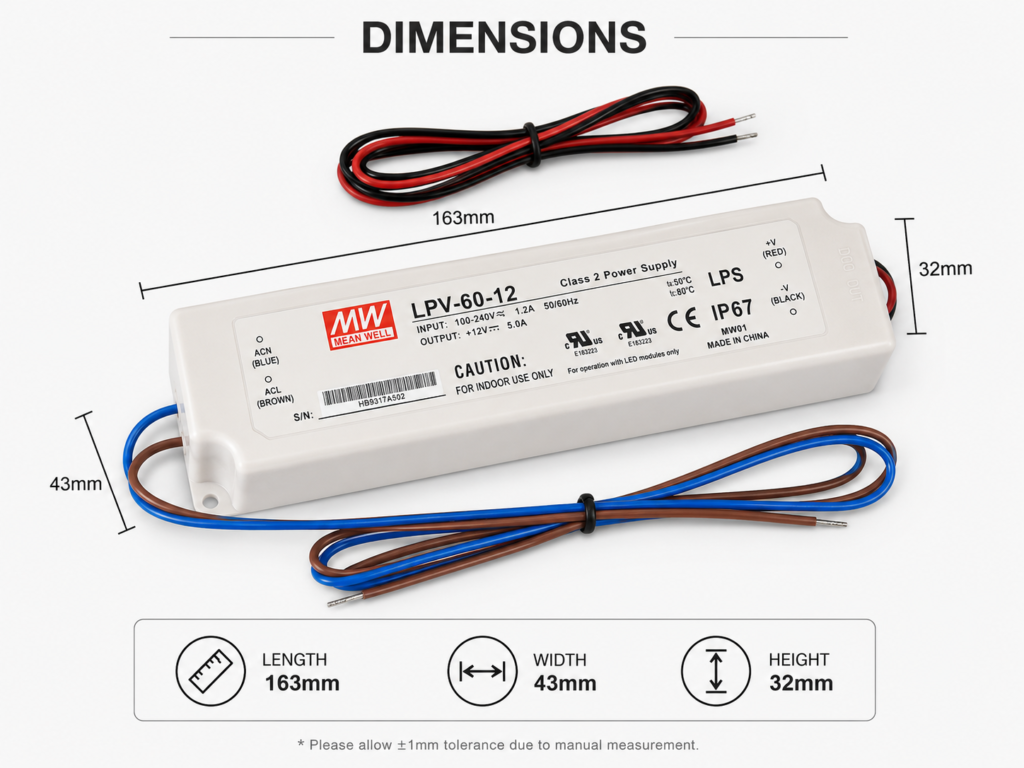 12v driver | power supply | transformer | 60 watt | 3 year warranty